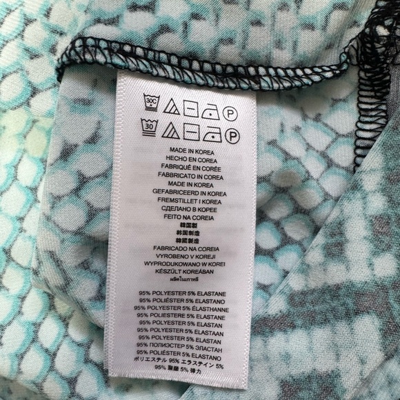 Michael Michael Kors Teal Snake Print Long Sleeve Dress Medium - Picture 5 of 6